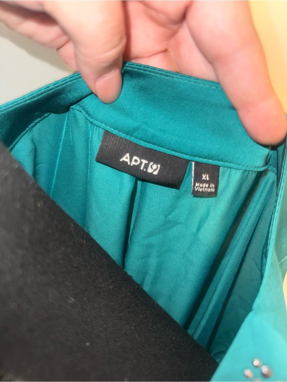 NWT V-Neck Teal Long-Sleeve Women's Blouse - Picture 5 of 5
